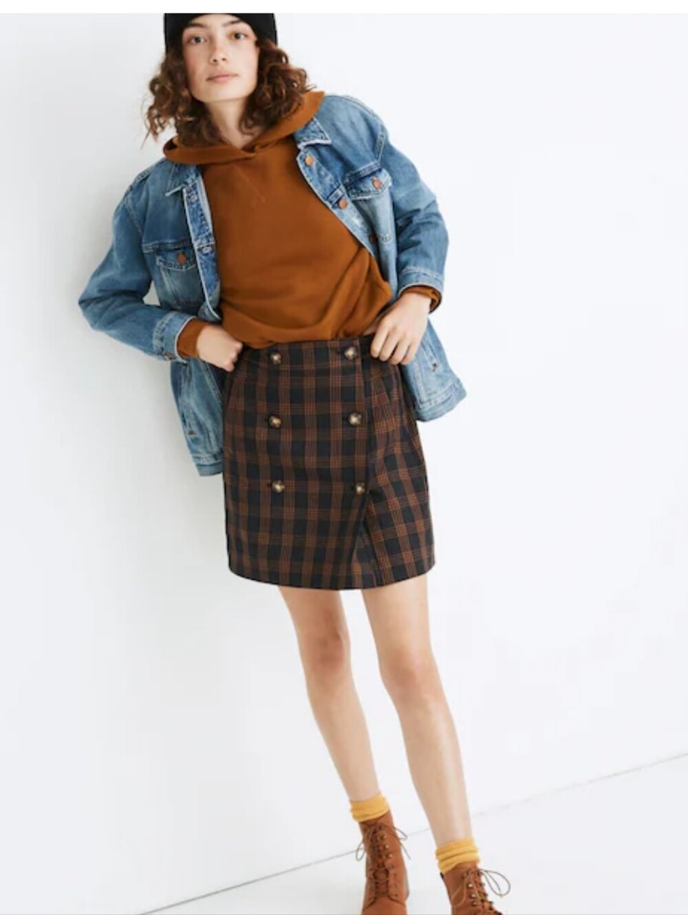 Madewell Vintage Blazer Plaid Double-breasted Mini Skirt Small
